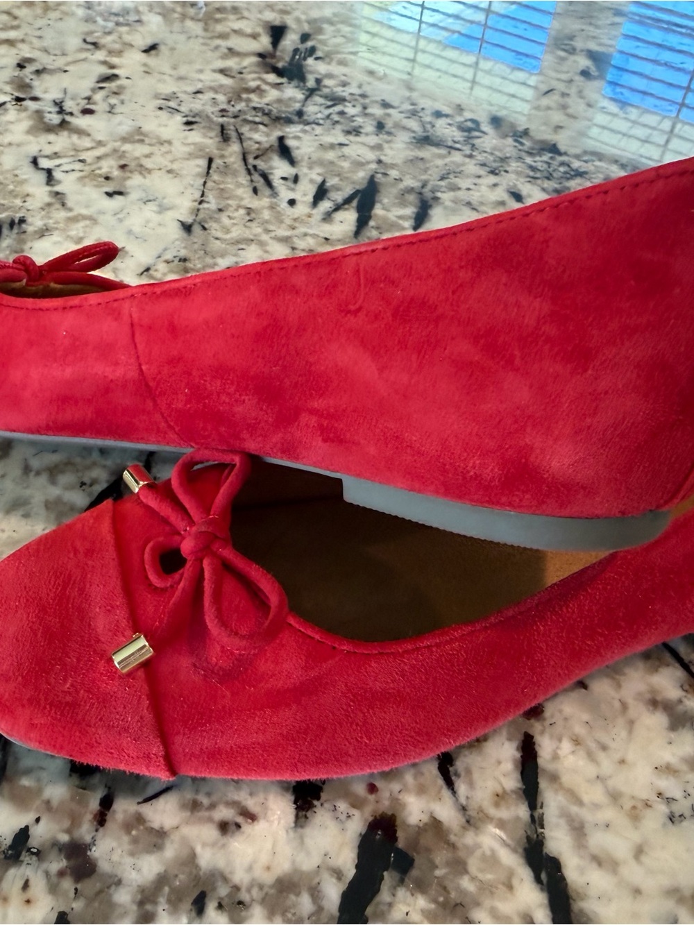 Vionic Klara Red Suede Ballet Flats Square Toe 8 - Picture 4 of 11